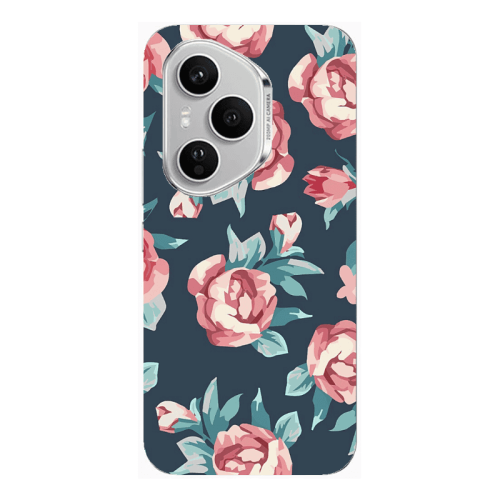 Honor Magic 400 Pro Purple roses Transparent Silicone TPU Θήκη